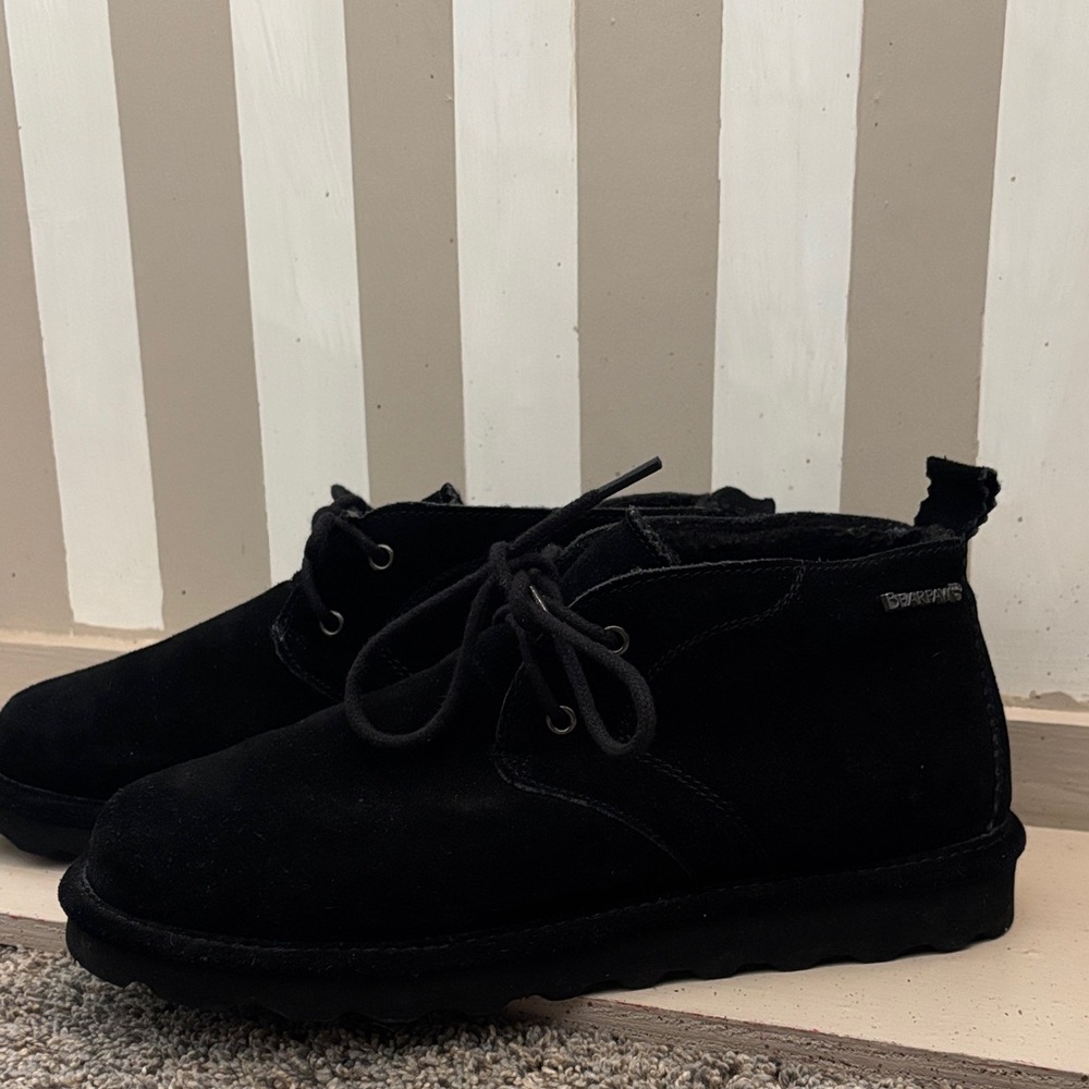 BearPaw Black Suede Ankle Boots